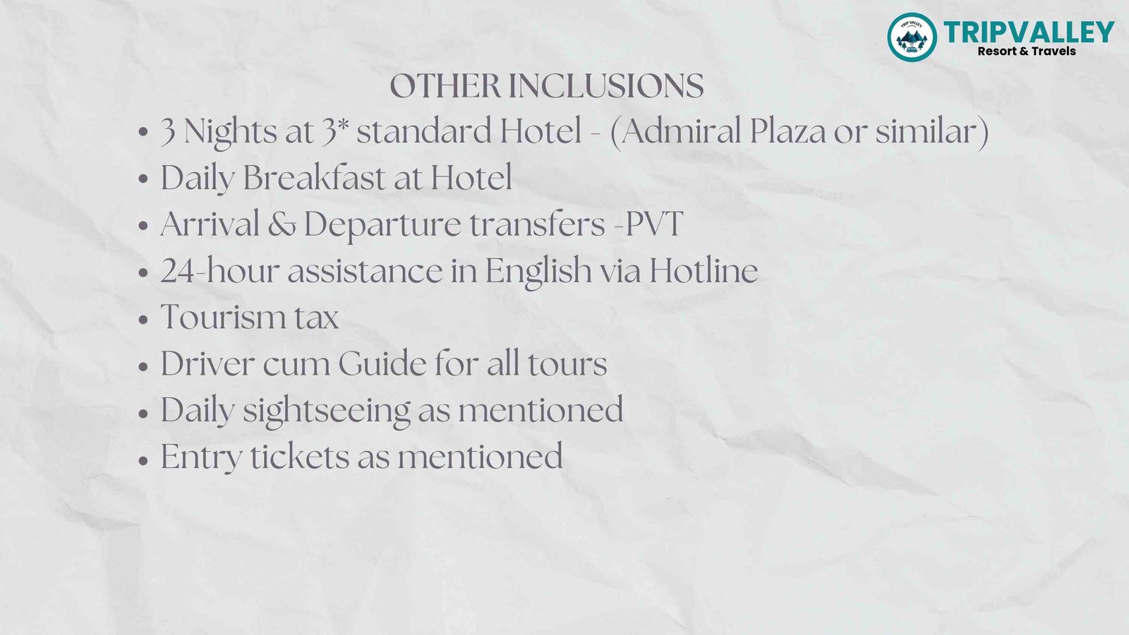Dubai package inclusions